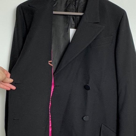 NWT Paul Smith Lightweight Wool Doublebreasted Maxi Coat Black Women's Size 8 - Picture 8 of 15